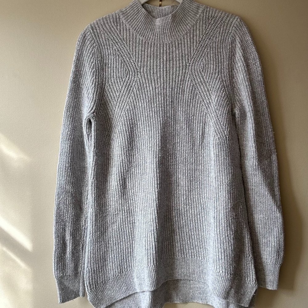 BP. by Nordstrom Light Gray Woven Turtleneck Sweater